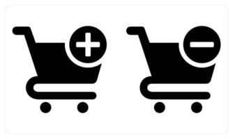 Add Cart and Remove cart in black color vector