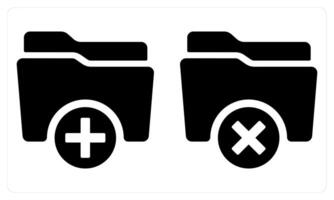 Add Folder and Remove Folder in black color vector