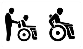 Handicapped and Disability in black color vector