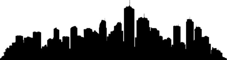 black silhouette of a big city without background vector
