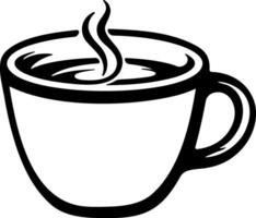 black and white cup of coffee or tea without background vector