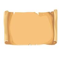 scroll unrolled roll of old paper colored cartoon hand drawn illustration vector