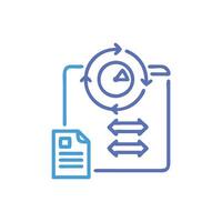 A file with a clock icon and a document vector