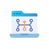 A laptop with a network icon on it vector