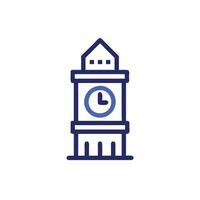 A clock tower with a clock on it vector