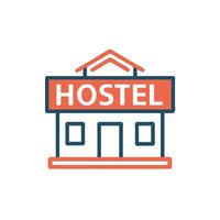 A hotel icon with the word hostel vector