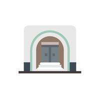 A building with a door and stairs vector