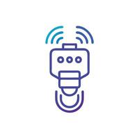 A wireless device icon with a blue background vector
