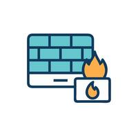 Firewall icon, illustration vector