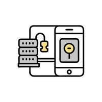 A phone with a lock icon on it vector