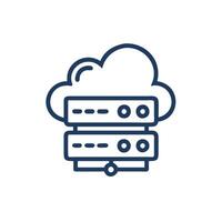 Cloud server line icon, cloud server line concept, cloud server line illustration, cloud server line vector