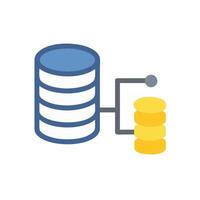 A database icon with a stack of data vector
