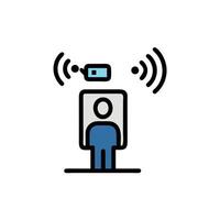 A person standing in front of a camera with a phone on top vector