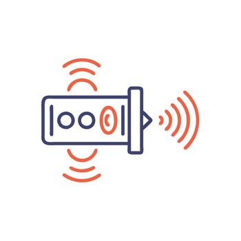 A speaker icon with a microphone and a speaker vector