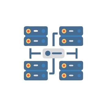 A server with several servers connected to each other vector