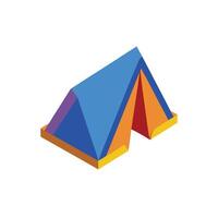 A tent with a blue and orange color scheme vector