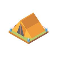 Camping tent isometric icon illustration vector