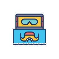 A cartoon of a man in a diving mask vector