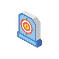 An icon of a target with a dart in it vector