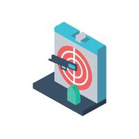 An icon of a target with a red arrow vector
