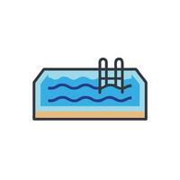 A swimming pool with a ladder on top vector