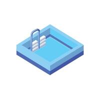 Isometric swimming pool with ladder and ladder isometric illustration vector