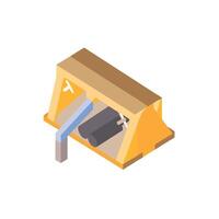 A wooden box with a pipe and a pipe in it vector