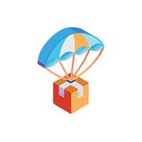 A parachute with a box on top vector