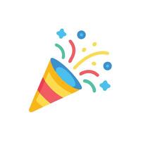 A colorful party hat with confetti coming out of it vector