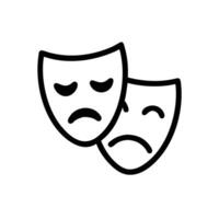 Two theater masks with sad faces vector