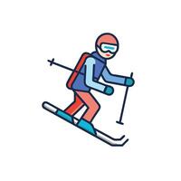 A person skiing down a mountain vector