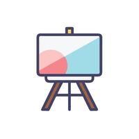 A painting easel with a canvas on it vector