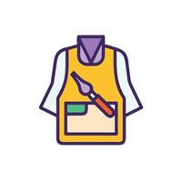 Apron with a knife and scissors on it vector