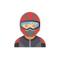 A man in a helmet and goggles on a white background vector