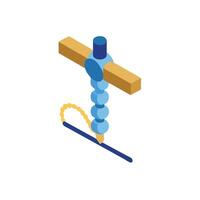 A blue and yellow object with a blue handle vector