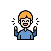 A man with his hands up in the air vector
