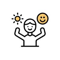 A man with a smile and sun in the background vector