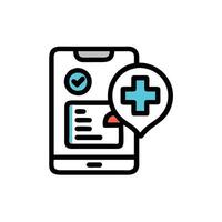 A phone with a check mark and a cross vector