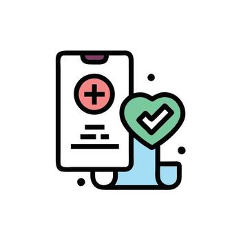 A smartphone with a heart and a check mark vector