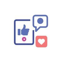 A facebook like button and a heart icon vector