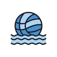 A blue ball floating in the water with waves vector