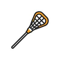 Lacrosse stick with orange and black handle vector