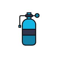 A blue gas bottle with a black handle vector