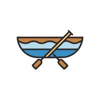 A boat with paddles and oars on it vector