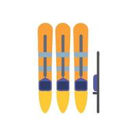 Three orange skiis with a yellow handle vector