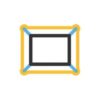 A square frame with a black border and yellow and blue lines vector