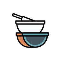 A bowl and spoon icon on a white background vector