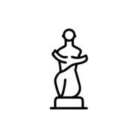 A black and white line drawing of a statue vector