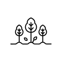 A line drawing of trees and plants vector