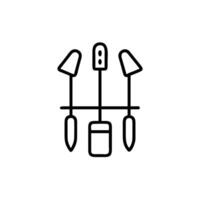 A black and white line drawing of a knife and fork vector